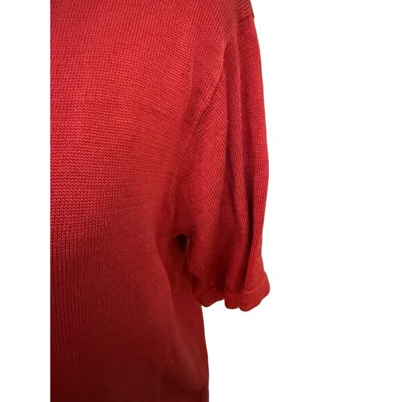 Vintage Chaus Petites 100% Silk Red Rounded Neck Pullover. M - Picture 4 of 9